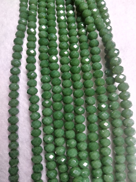 beads rondelle 6mm opaque medium green