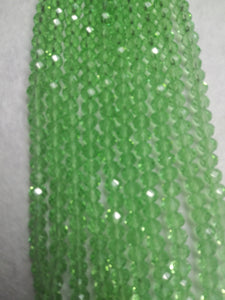 beads rondelle 6mm clear light green