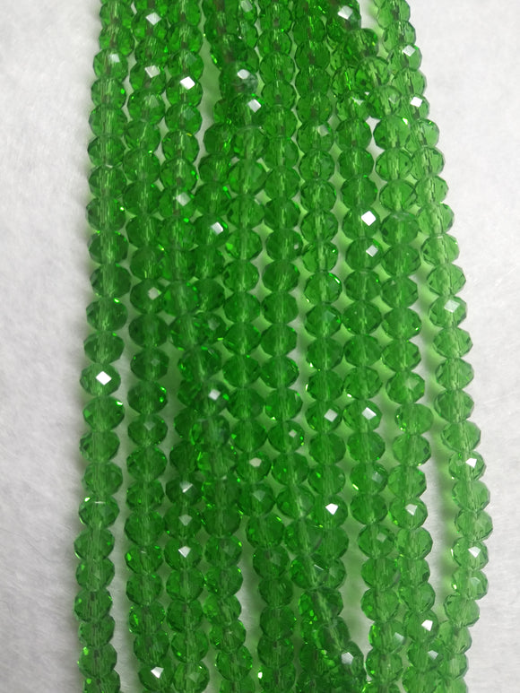 beads rondelle 6mm clear green
