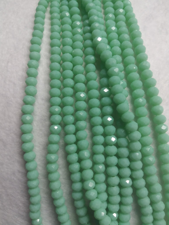 beads rondelle 6mm opaque mint green