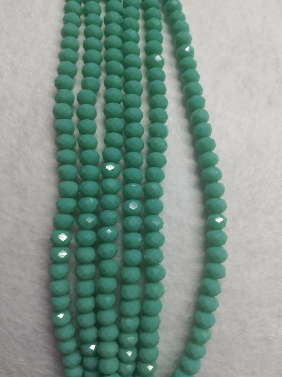 beads rondelle 6mm opaque light seafoam green