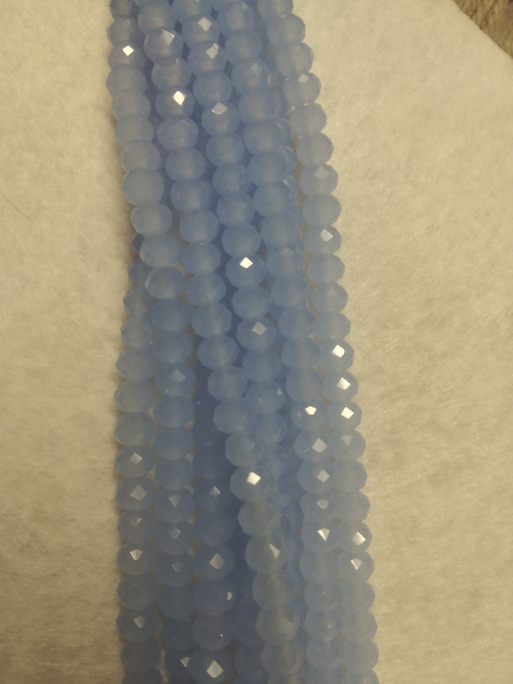 beads rondelle 6mm frosted powder blue