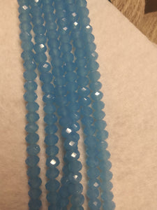 beads rondelle 6mm frosted sky blue