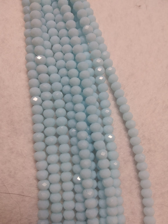 beads rondelle 6mm opaque powder blue