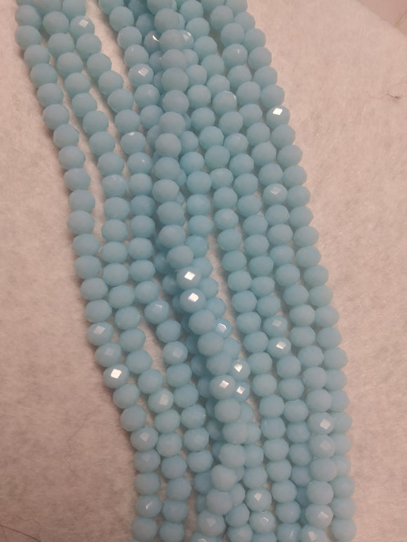 beads rondelle 6mm opaque sky blue
