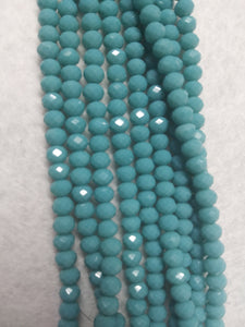 beads rondelle 6mm opaque turquoise blue
