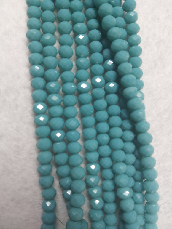 beads rondelle 6mm opaque turquoise blue