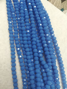beads rondelle 6mm opaque blue
