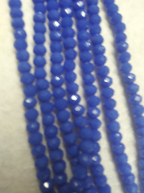 beads rondelle 6mm opaque dark blue