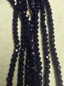 beads rondelle 6mm opaque midnight blue