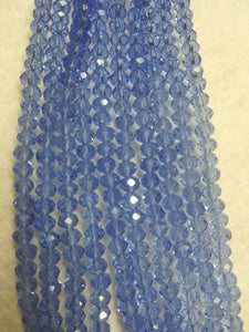 beads rondelle 6mm clear periwinkle