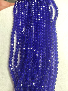 beads rondelle 6mm clear blue
