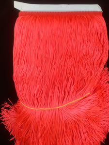 shawl fringe 12" chainette hot coral pink