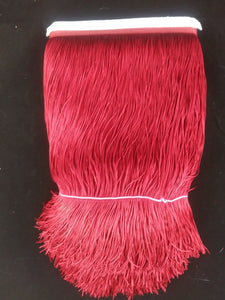 shawl fringe 12" chainette brick red