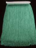 shawl fringe 12"  chainette blue/green