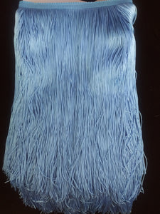 shawl fringe 12" chainette light blue