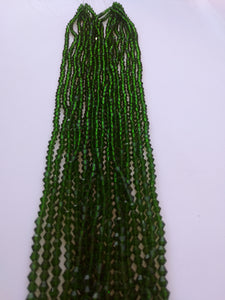 beads bicone 4mm clear dark green