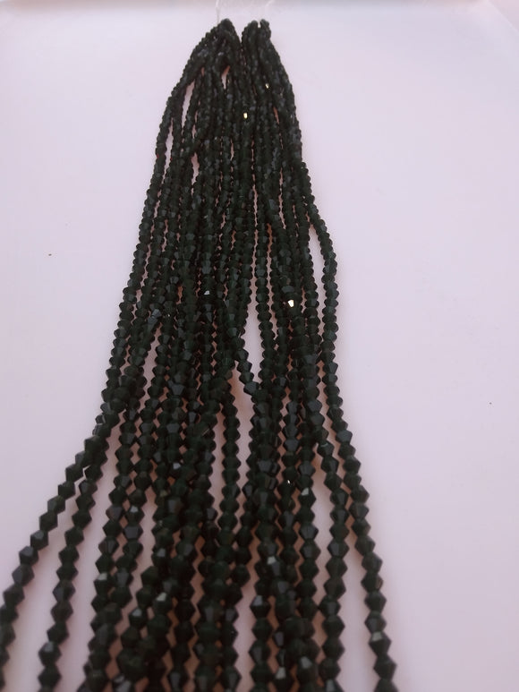 beads bicone 4mm opaque dark forest green