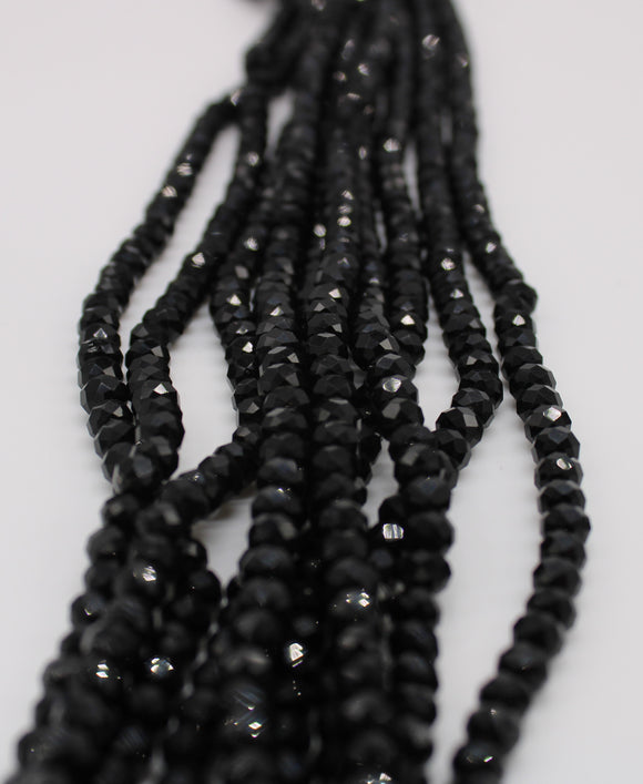 beads rondelle 6mm opaque black