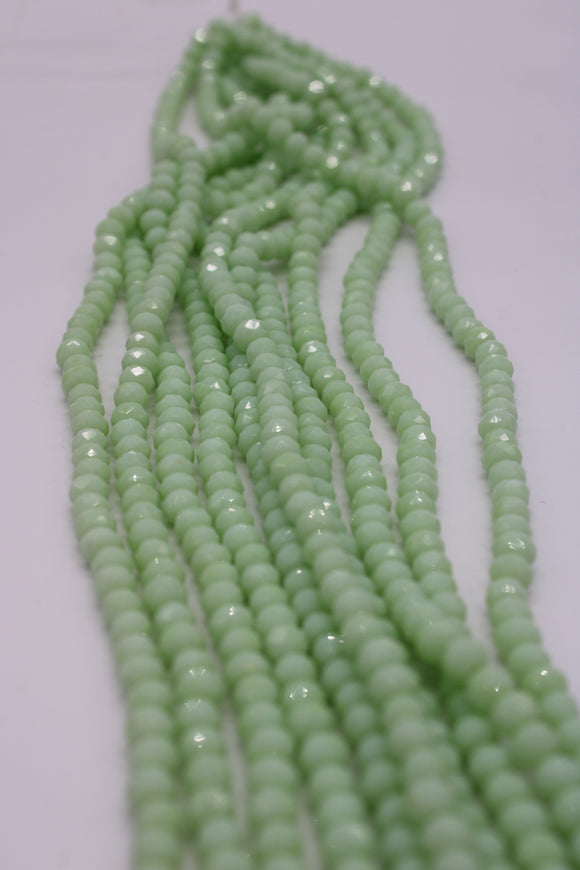 beads rondelle 6mm opaque pale green