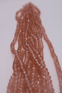 beads rondelle 6mm clear dark pink