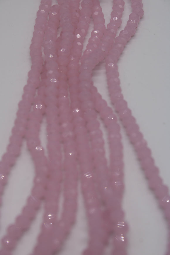 beads rondelle 6mm frosted pink