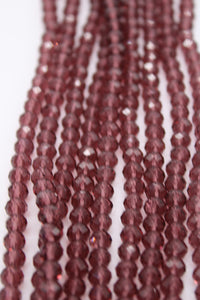 beads rondelle 6mm clear dark amethyst