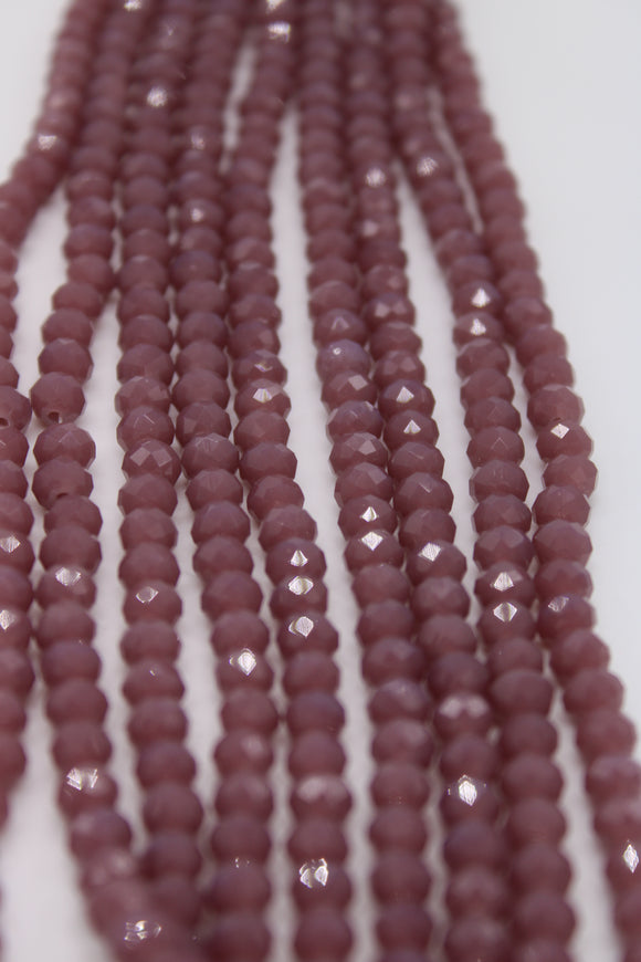 beads rondelle 6mm frosted mauve