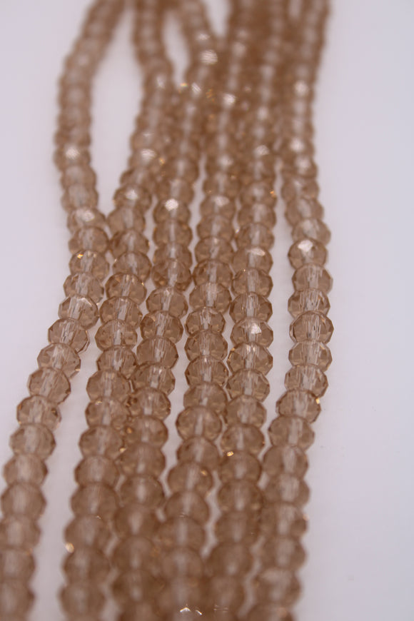 beads rondelle 6mm clear light peach