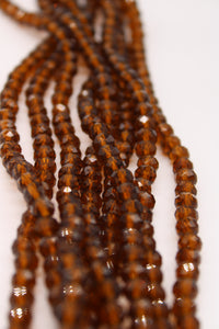 beads rondelle 6mm clear brown