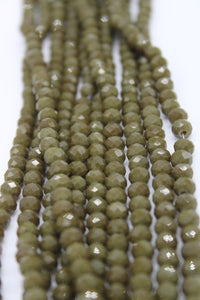 beads rondelle 6mm opaque olive green