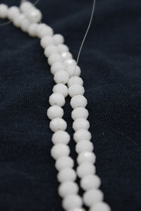 beads rondelle 6mm opaque white