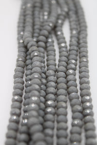 beads rondelle 6mm opaque grey
