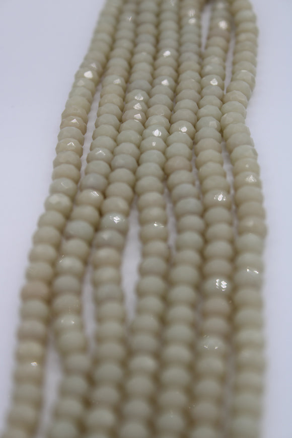 beads rondelle 6mm opaque tan