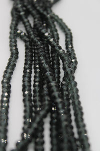 beads rondelle 6mm clear charcoal grey