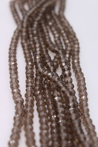 beads rondelle 6mm clear smoke