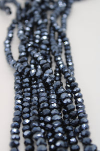 beads rondelle 6mm plated charcoal