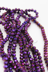 beads rondelle 6mm purple plated