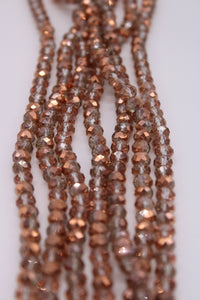 beads rondelle 6mm clear copper half plated