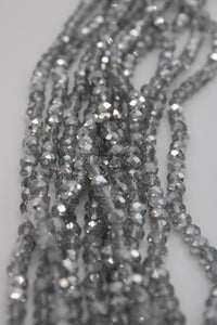 beads rondelle 6mm clear half plated