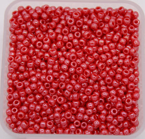 toho seed beads size 11 opaque luster red 125