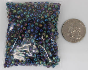 seed beads size 6 opaque iris