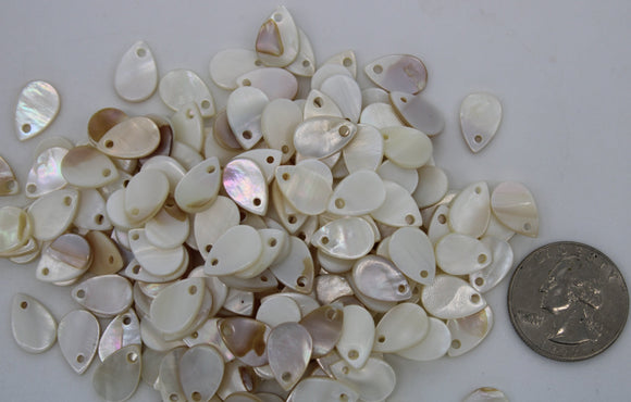 shell pendant white drop tiny