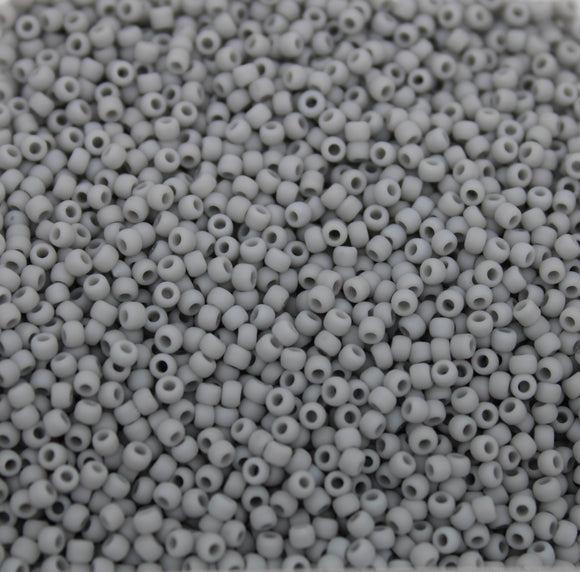 toho seed beads size 11 matte light grey