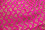 silk brocade fabric hot pink/gold