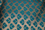 silk brocade fabric green/gold