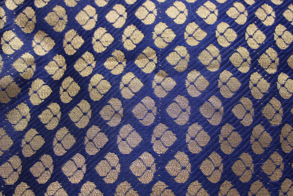 silk brocade fabric black/gold