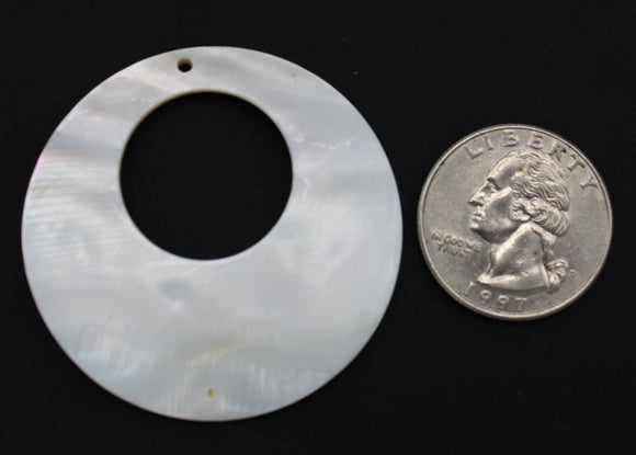 shell pendant flat round with hole large