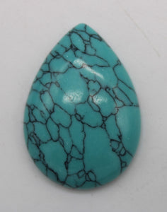synthetic turquoise cab large drop blue