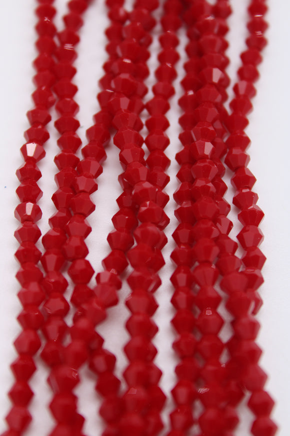 beads bicone 4mm opaque dark red